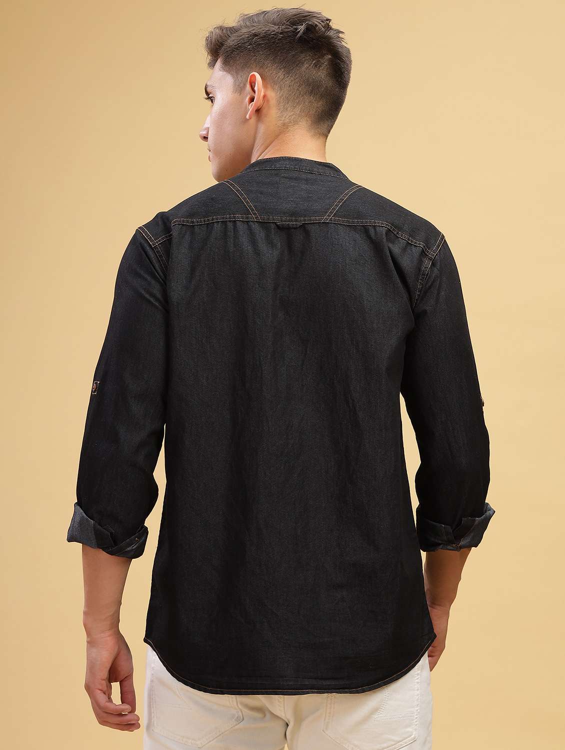 men solid long sleeve regular fit casual shirt - 22456286 -  Standard Image - 4