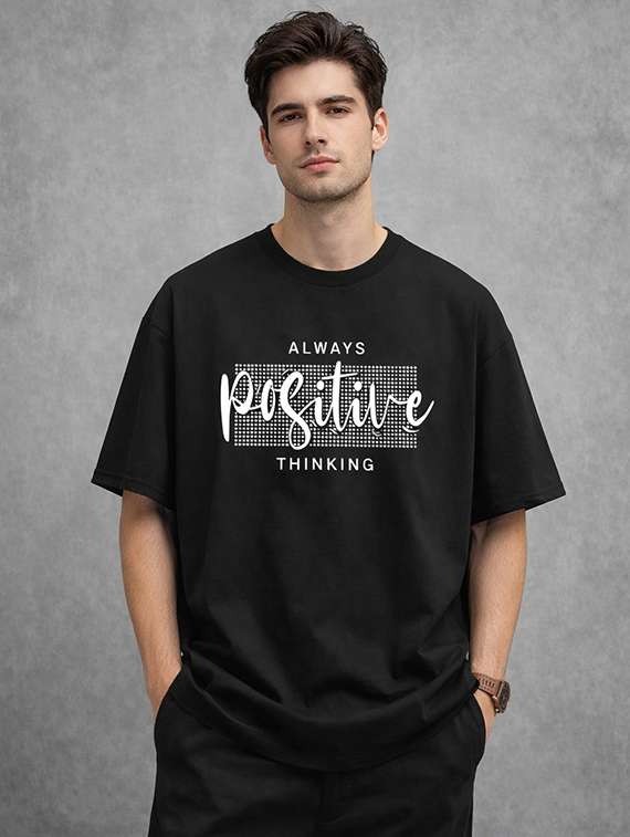 Men Typographic Short Sleeve Oversized T-shirt - 22456299 -  Standard Image - 1