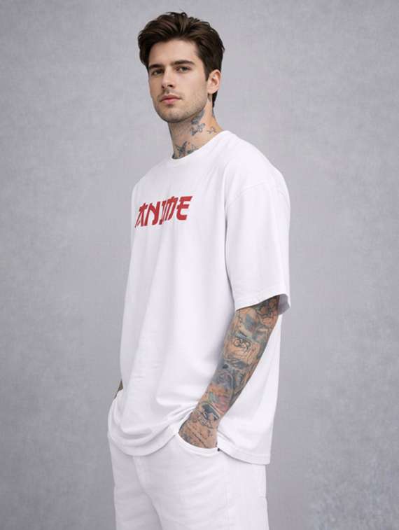 men typographic short sleeve oversized t-shirt - 22456306 -  Standard Image - 1