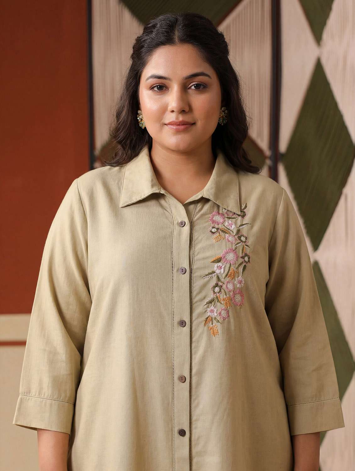 women beige co-ord set - 22456332 -  Standard Image - 1