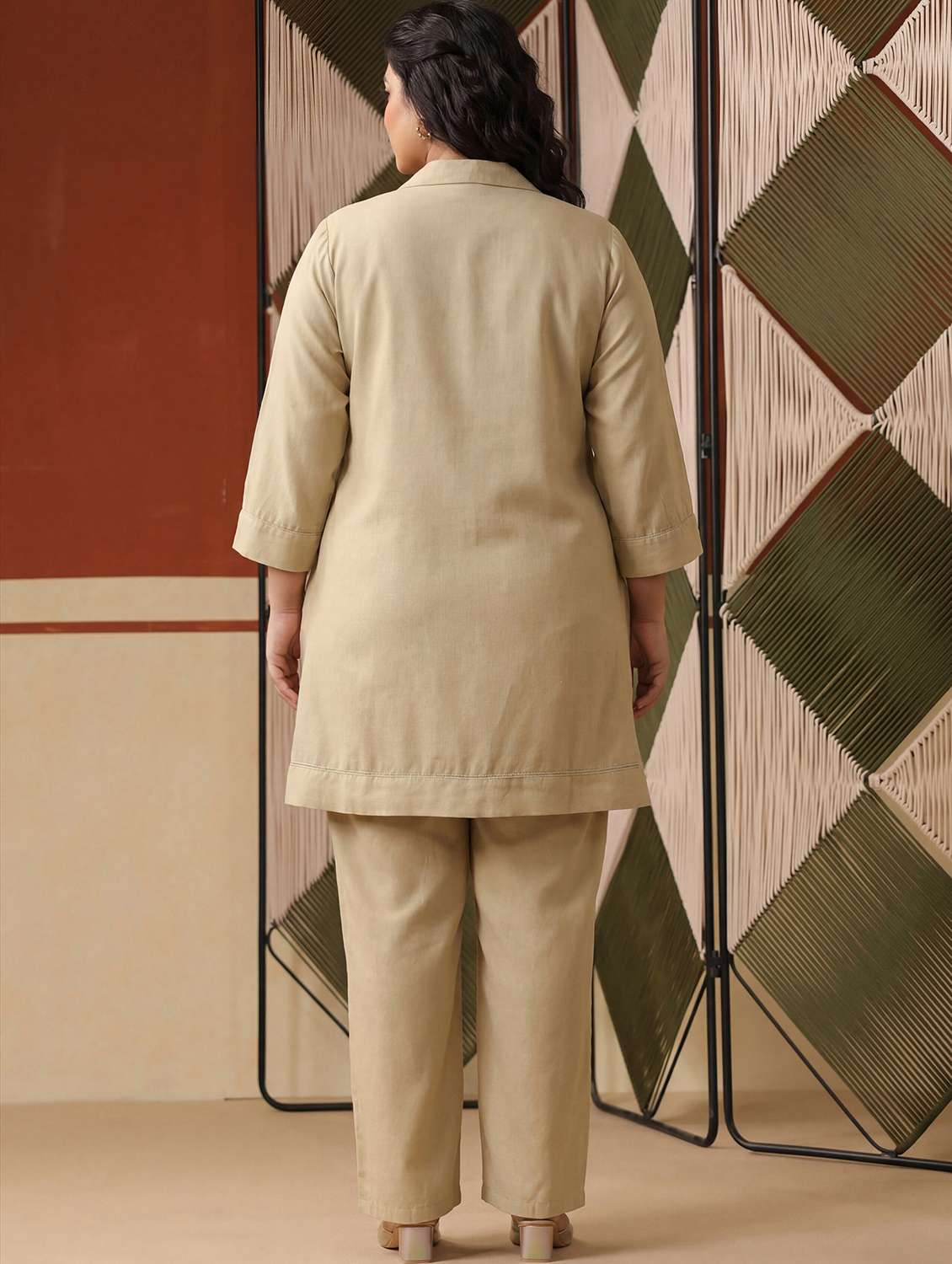 women beige co-ord set - 22456332 -  Standard Image - 4