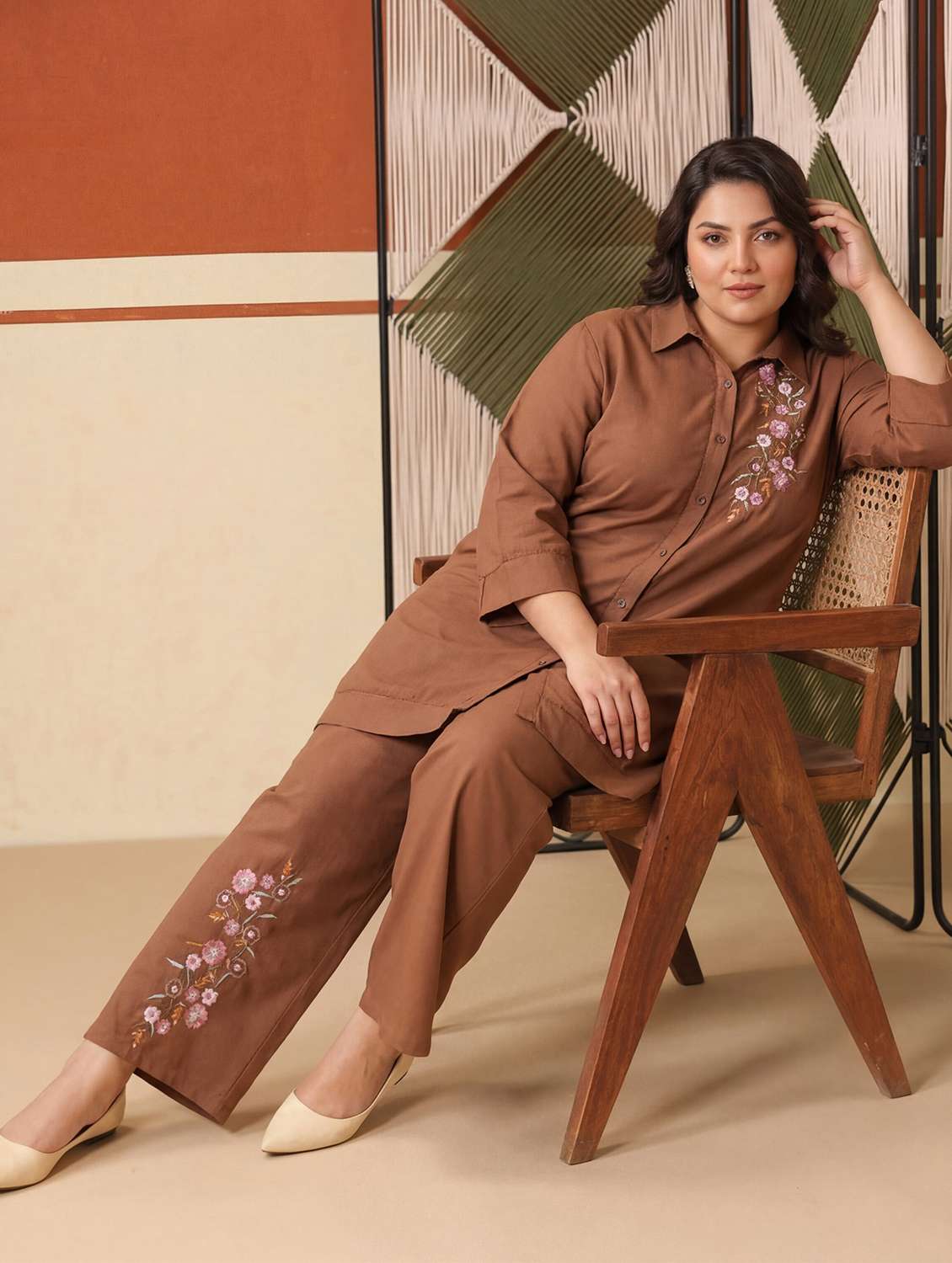 women coffee brown co-ord set - 22456359 -  Standard Image - 4