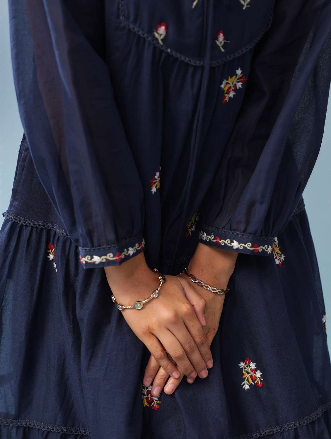 women tiered cotton maxi dress with embroidery - 22456369 -  Standard Image - 4