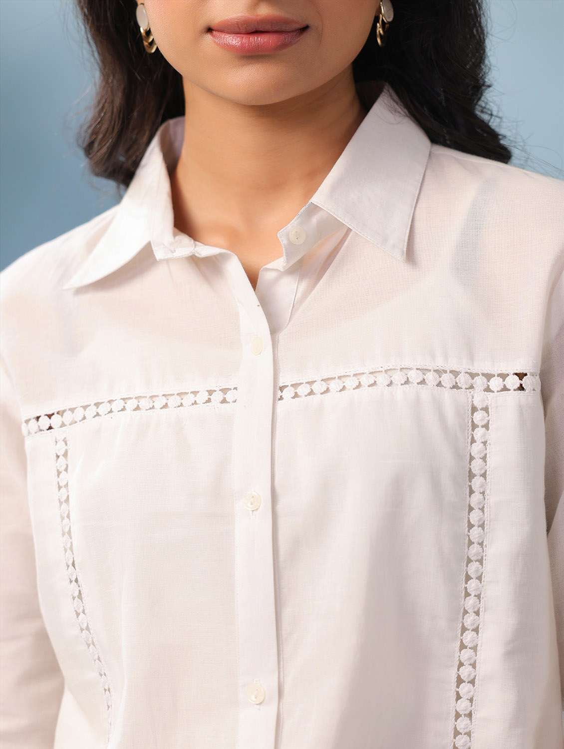  women solid white cotton regular shirt - 22456379 -  Standard Image - 1