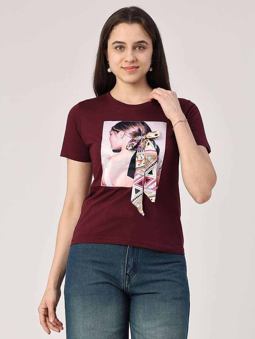 women printed short sleeve t-shirt