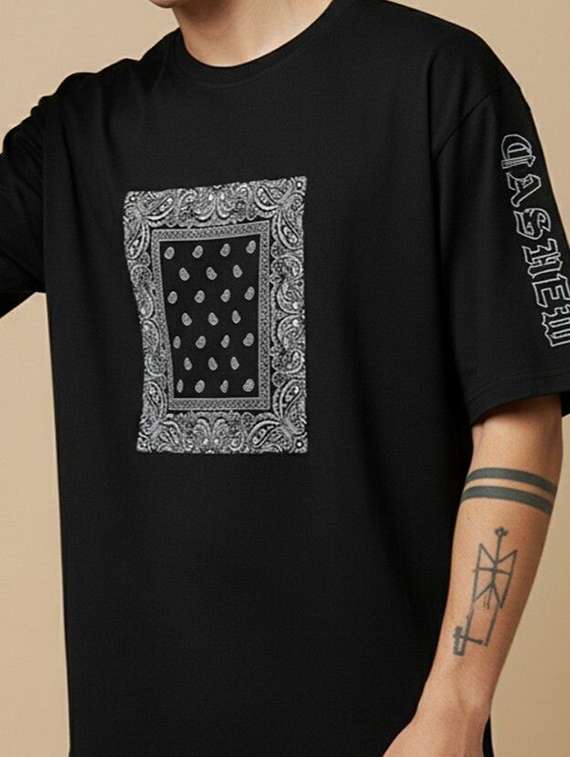men printed short sleeve oversized t-shirt - 22456559 -  Standard Image - 1