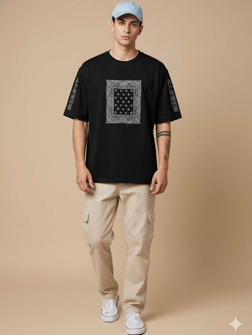men printed short sleeve oversized t-shirt - 22456559 -  Standard Image - 4