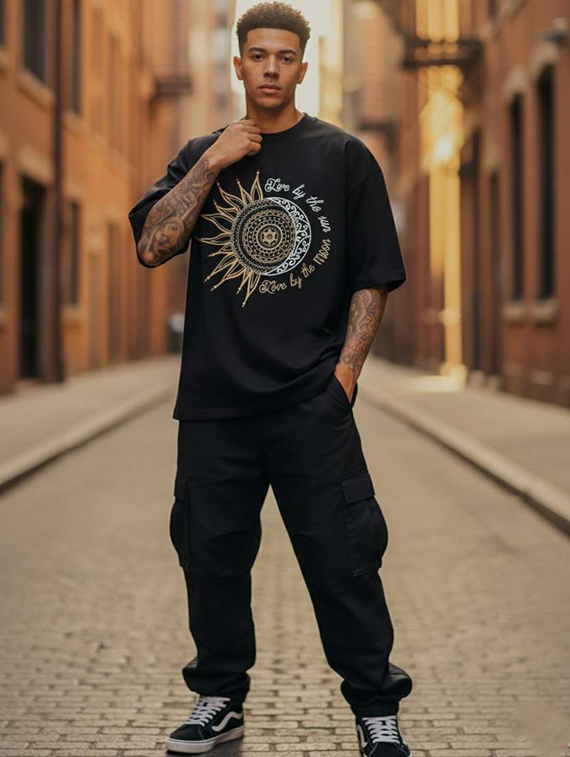 men printed short sleeve oversized t-shirt - 22456560 -  Standard Image - 4