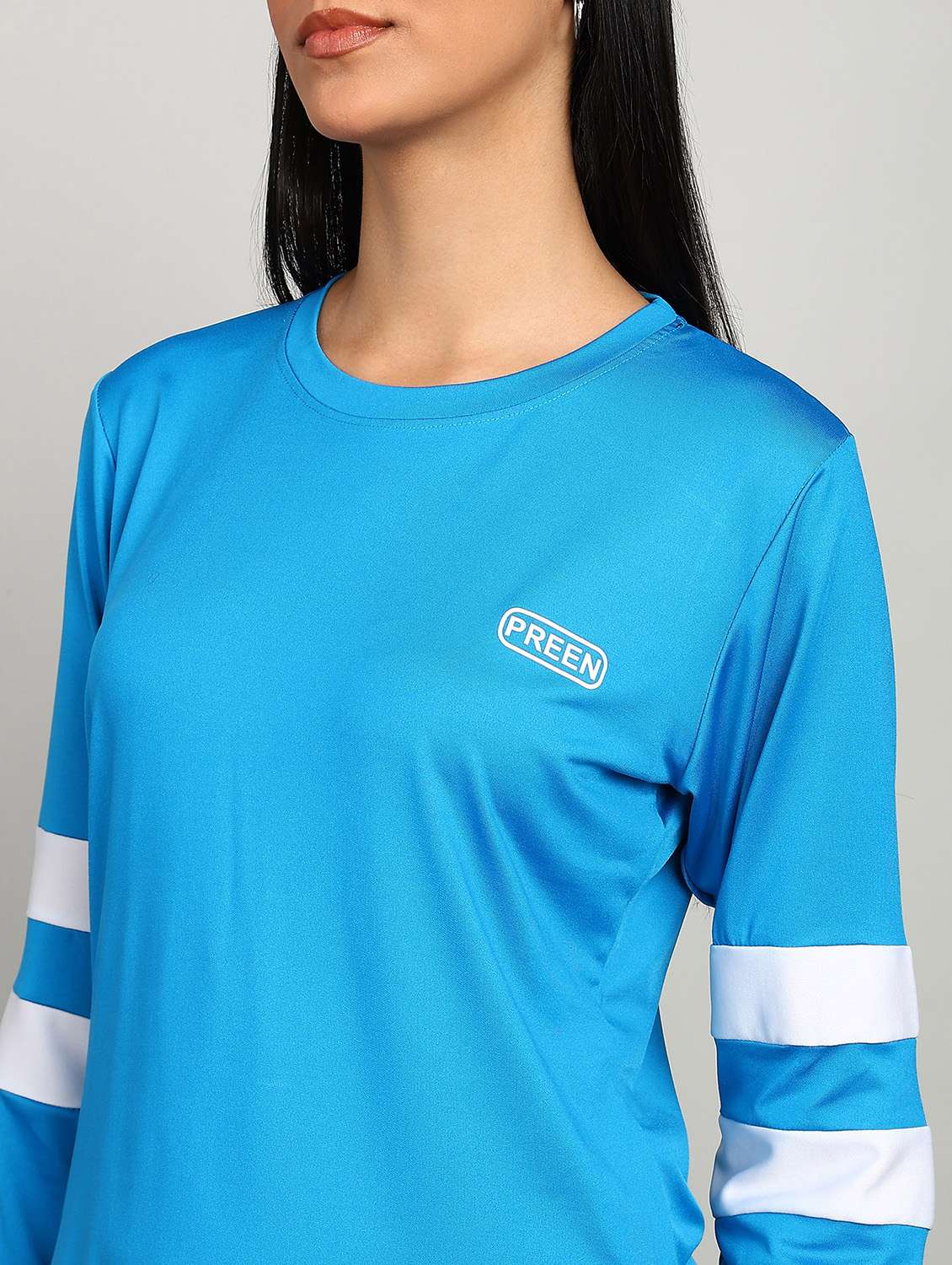women blue polyester long sleeve active wear set - 22456709 -  Standard Image - 1
