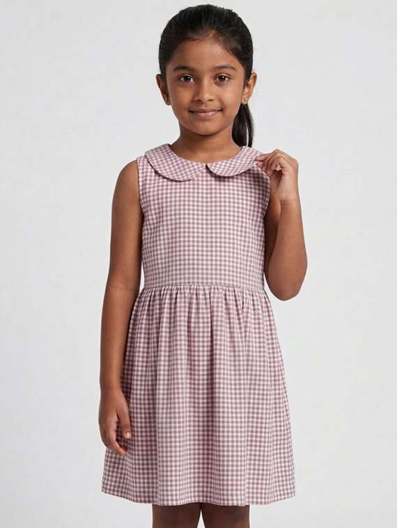 girls solid purple cotton frock - 22456715 -  Standard Image - 1