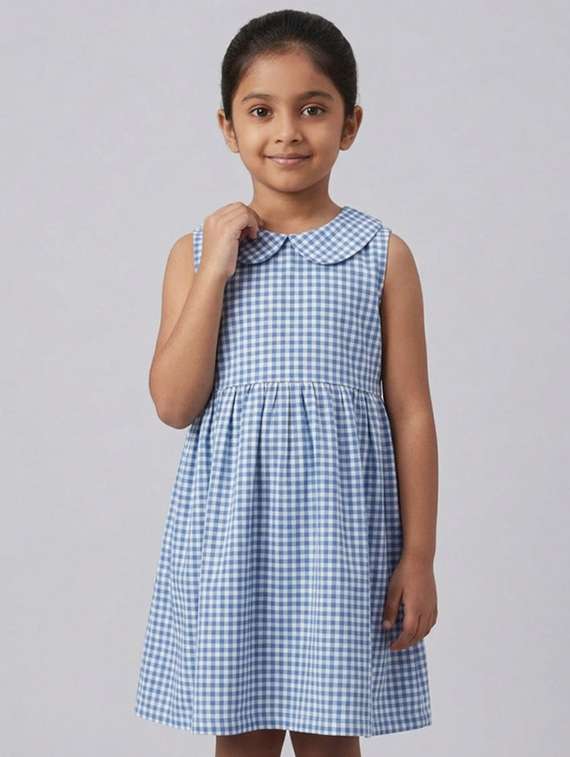 girls blue cotton frock - 22456716 -  Standard Image - 1