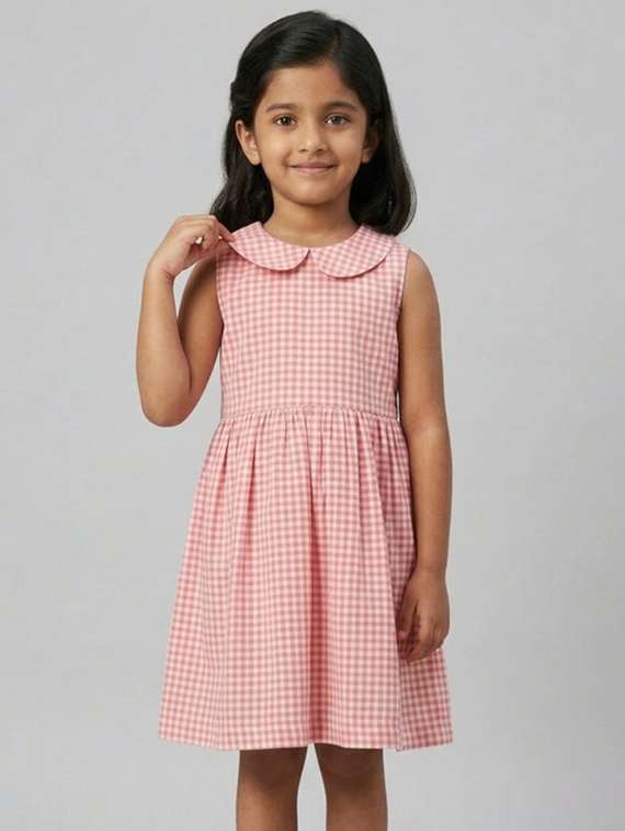 girls pink cotton frock - 22456719 -  Standard Image - 1