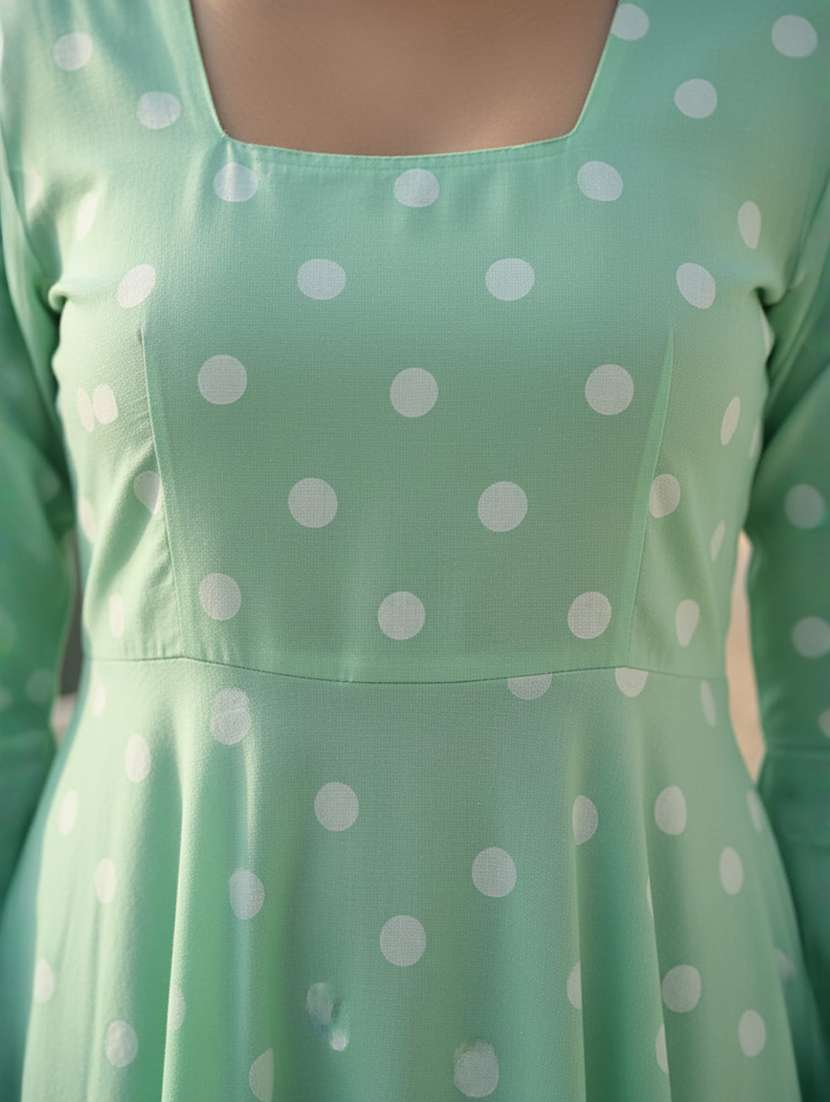 women green rayon flared kurti - 22456747 -  Standard Image - 1