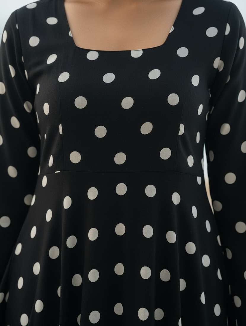 women black rayon flared kurti - 22456750 -  Standard Image - 1