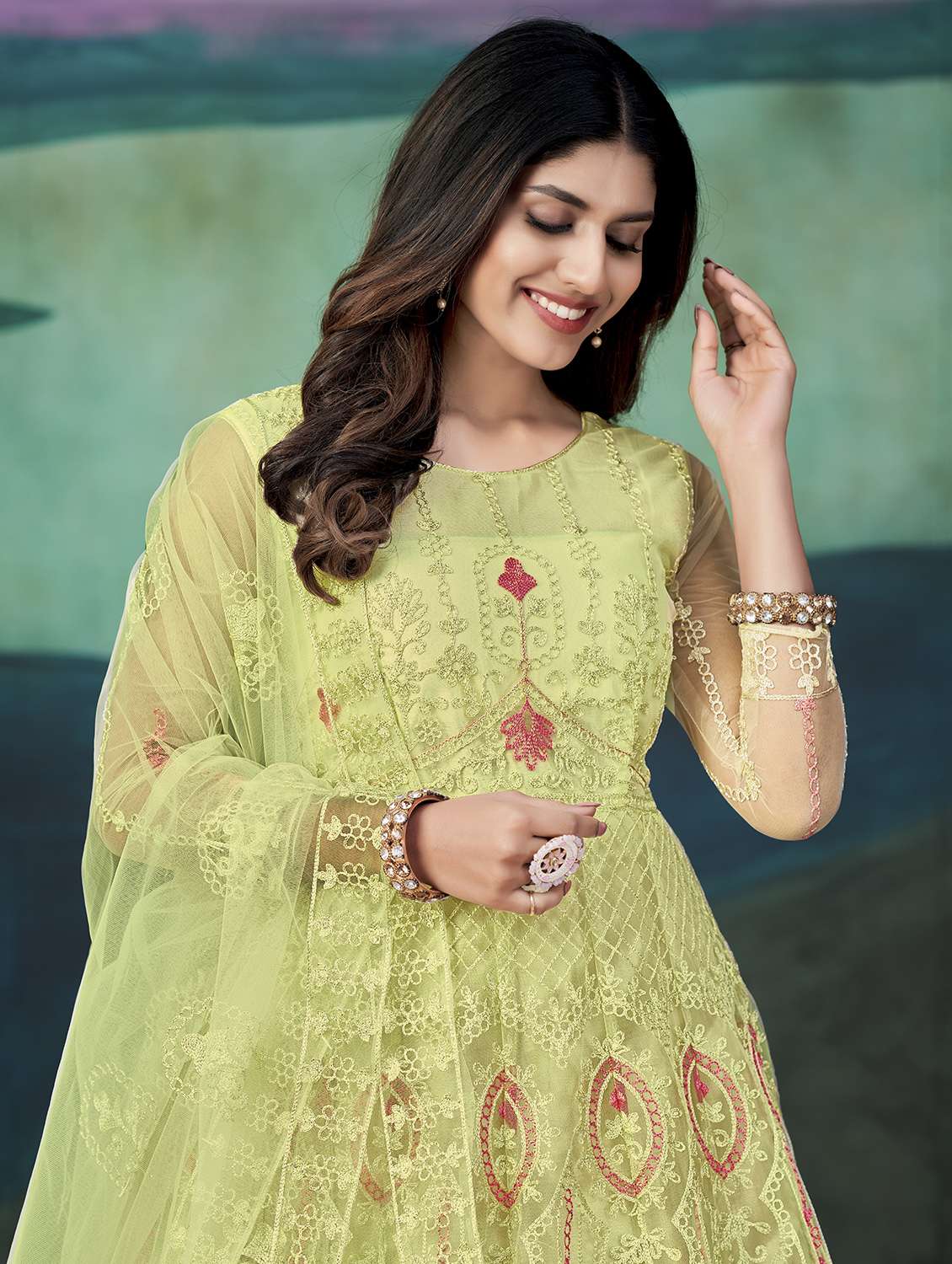 women yellow self design  kurta pant set - 22456783 -  Standard Image - 1