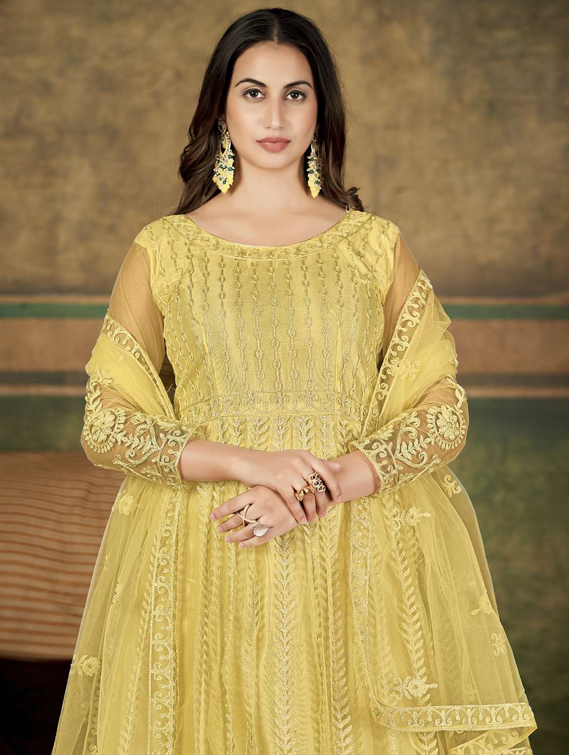 women yellow kurta pant set - 22456784 -  Standard Image - 1
