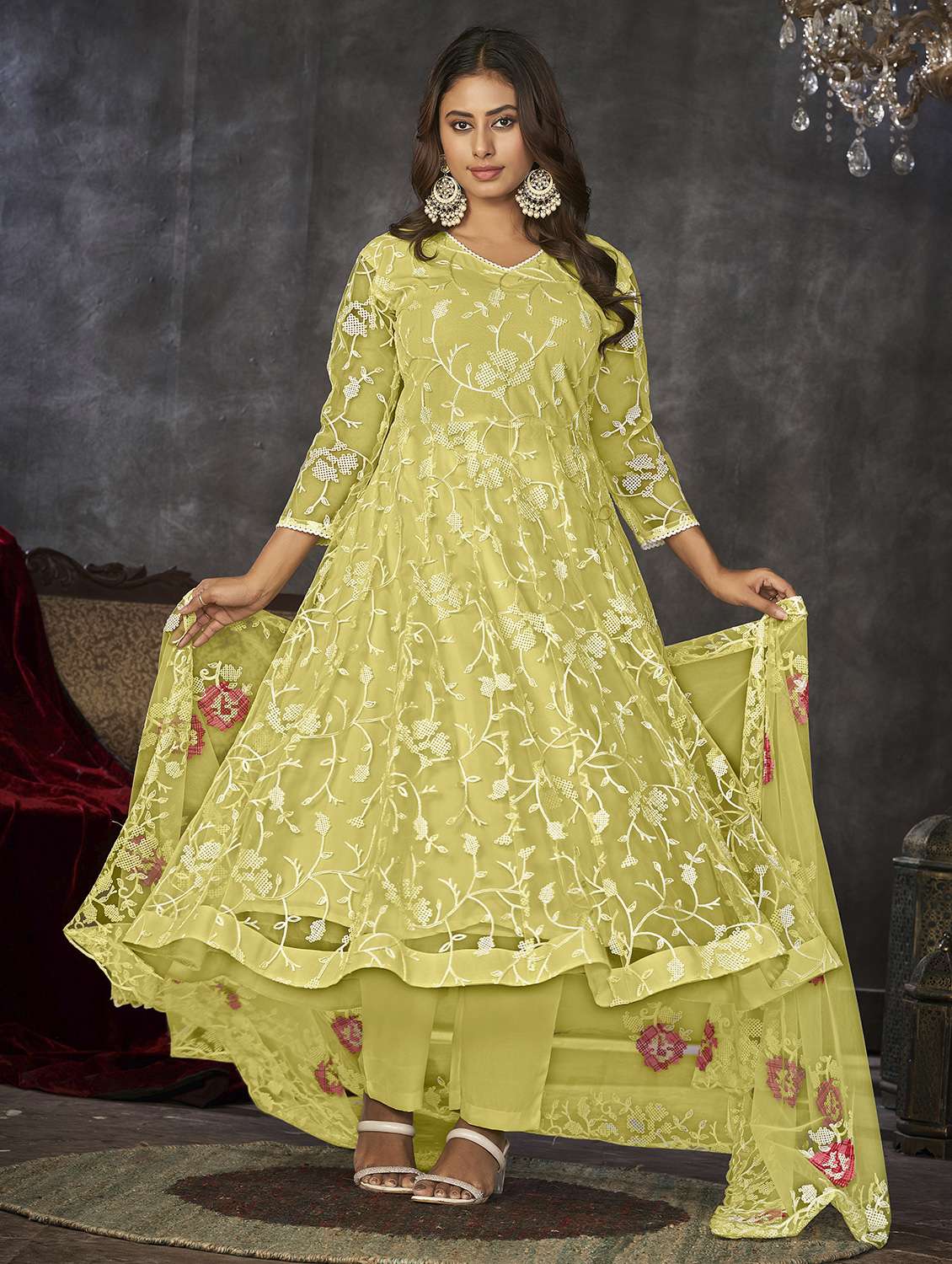 women yellow kurta pant set - 22456792 -  Standard Image - 1