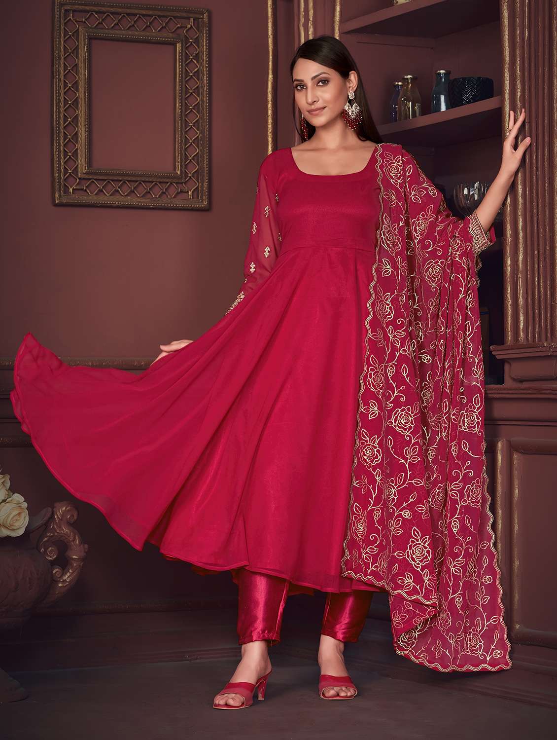 women pink kurta pant set - 22456835 -  Standard Image - 1