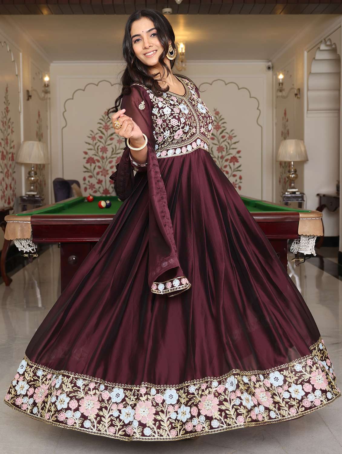 Women Solid With Work Unstitched Suit Set - 22456841 -  Standard Image - 1