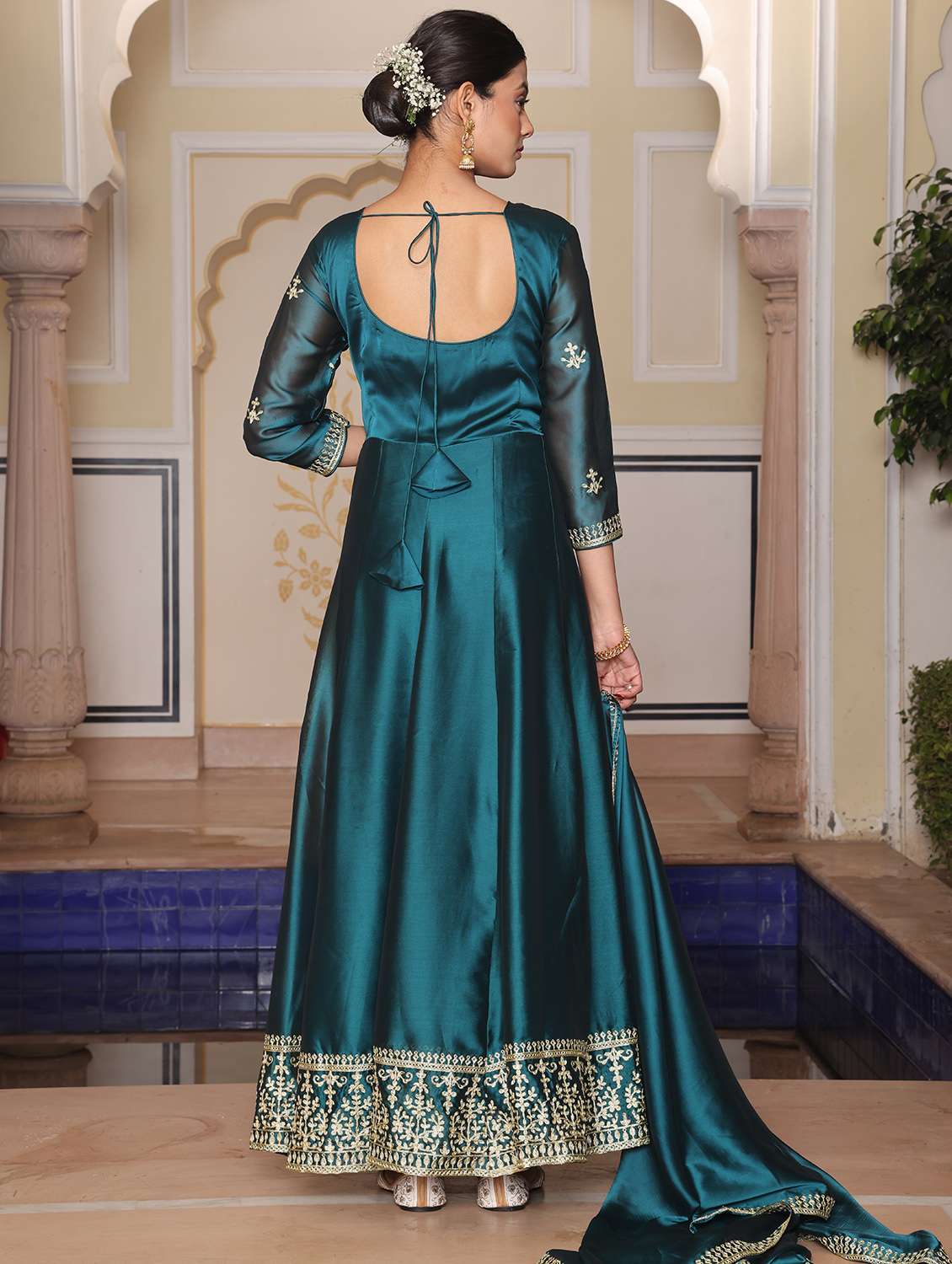 women turquoise kurta pant set - 22456849 -  Standard Image - 4