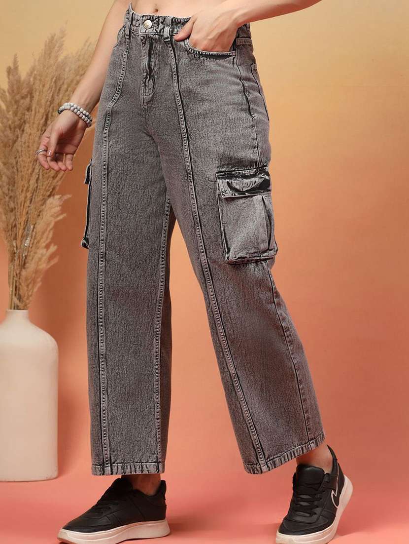 women grey denim jeans - 22456915 -  Standard Image - 1