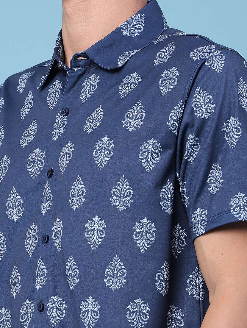 men printed short sleeve regular fit casual shirt - 22457012 -  Standard Image - 1