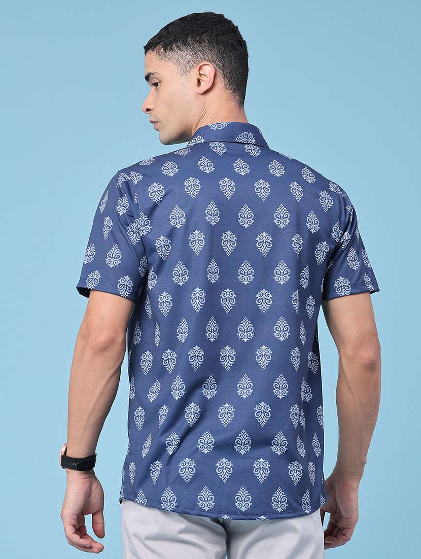 men printed short sleeve regular fit casual shirt - 22457012 -  Standard Image - 4