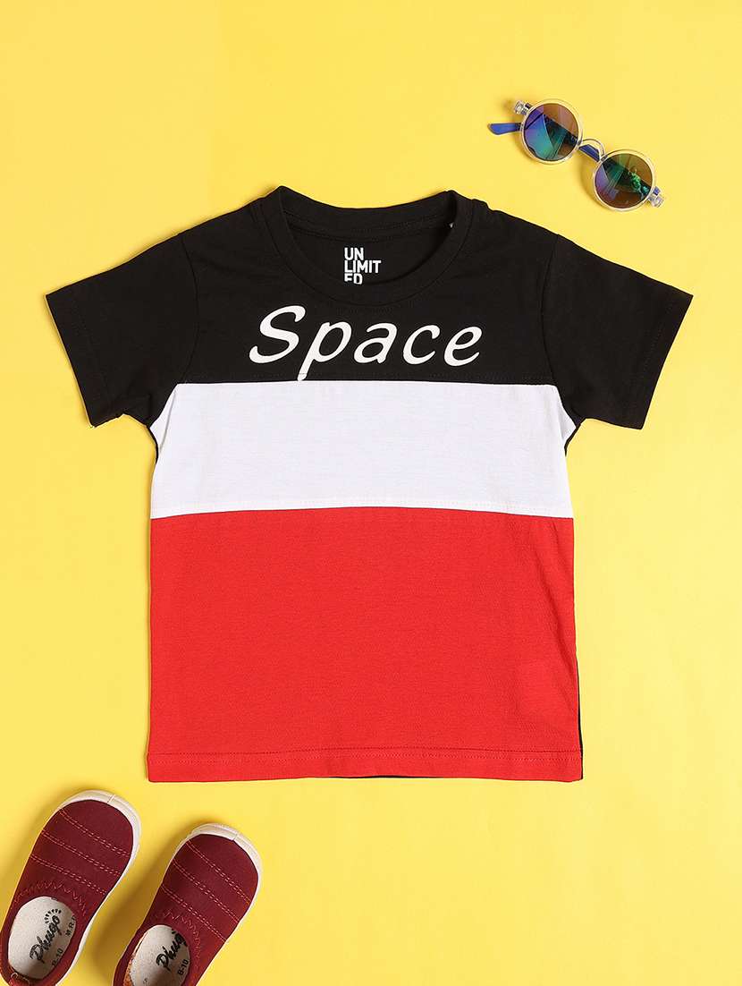 boys colourblocked round neck t-shirt - 22457037 -  Standard Image - 1