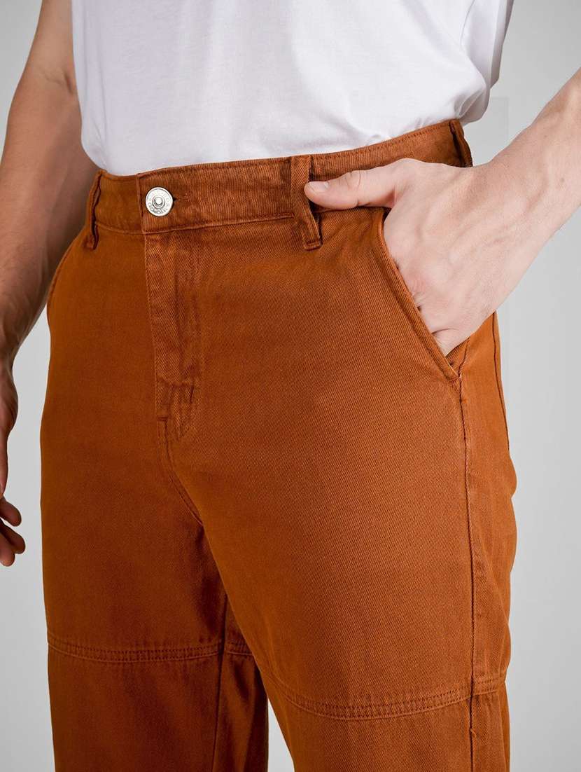 men brown denim jean - 22457116 -  Standard Image - 1