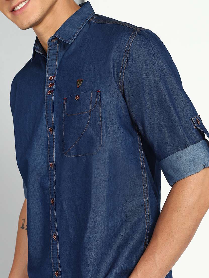 Men Solid Long Sleeve Regular Fit Casual Shirt - 22457135 -  Standard Image - 1