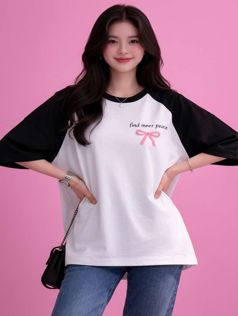 women printed short sleeve oversized t-shirt - 22457189 -  Standard Image - 1