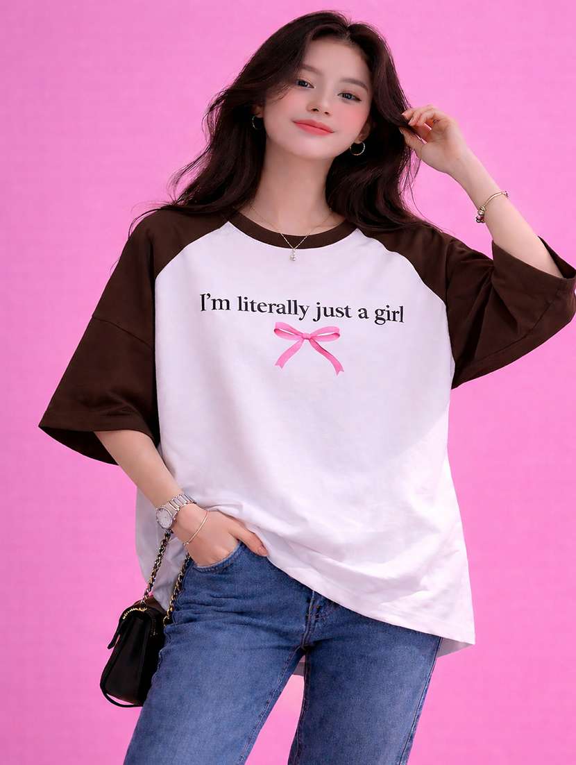 women printed short sleeve oversized t-shirt