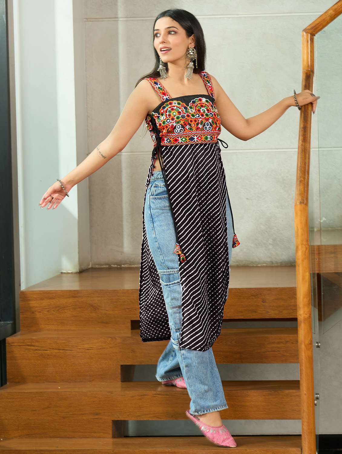 women multi georgette side slit kurti - 22457206 -  Standard Image - 1