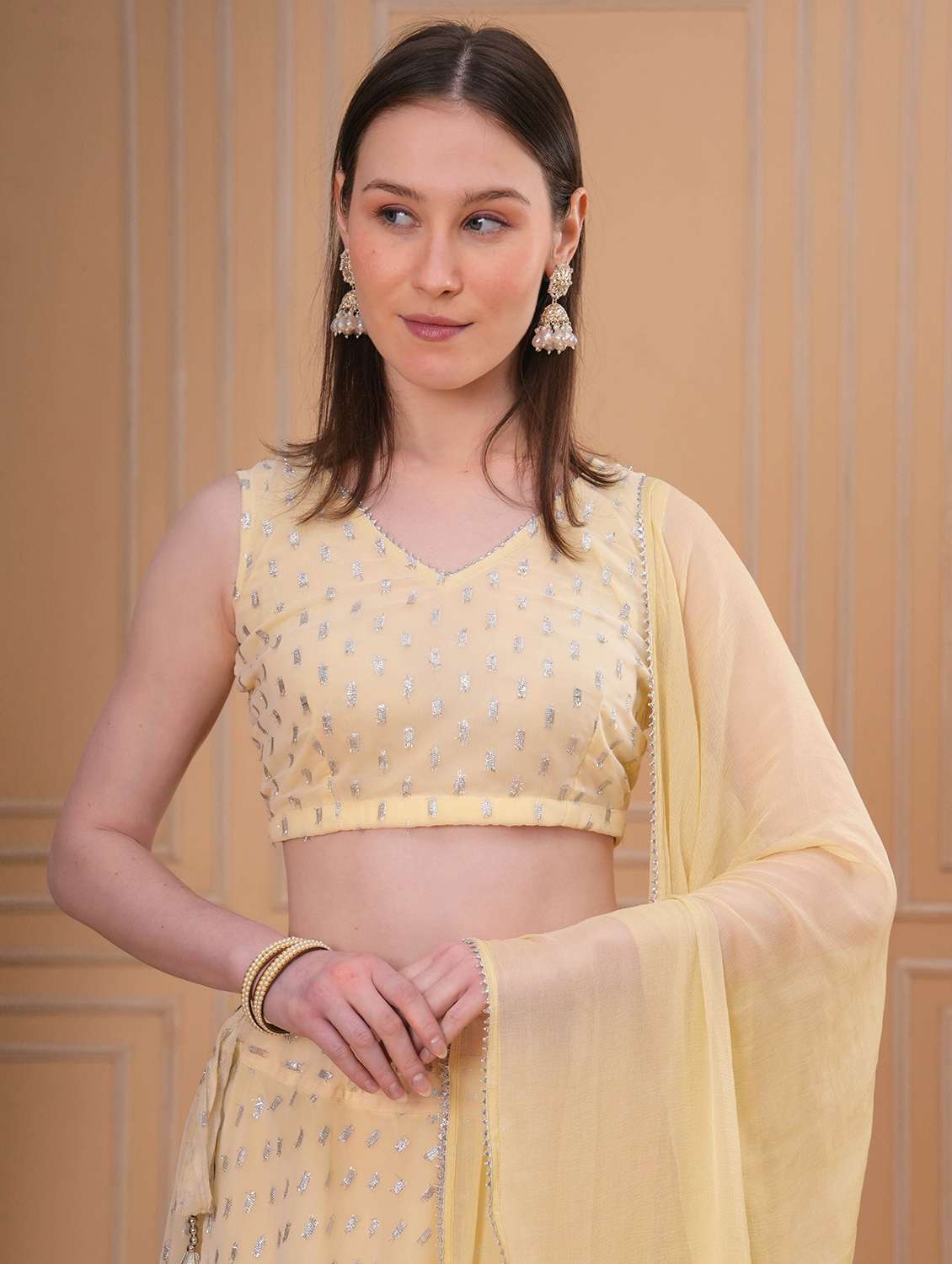 Women Yellow Flared Lehenga - 22457239 -  Standard Image - 1