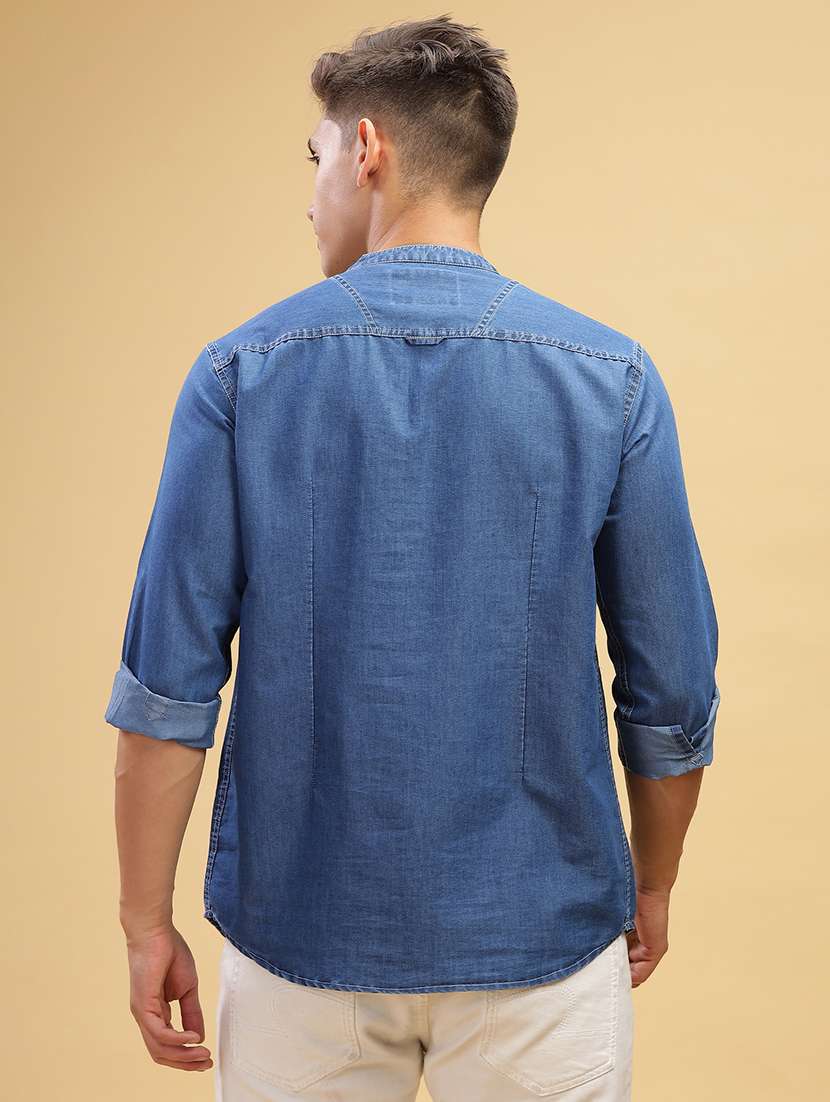 men solid mandarin neck short kurta - 22457242 -  Standard Image - 4