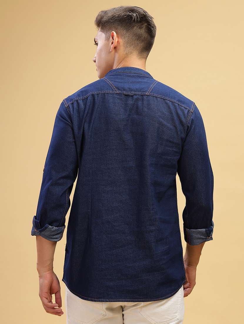 men solid mandarin neck short kurta - 22457243 -  Standard Image - 4