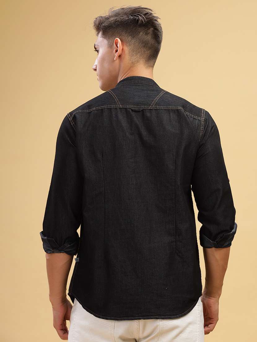 men solid mandarin neck short kurta - 22457244 -  Standard Image - 4