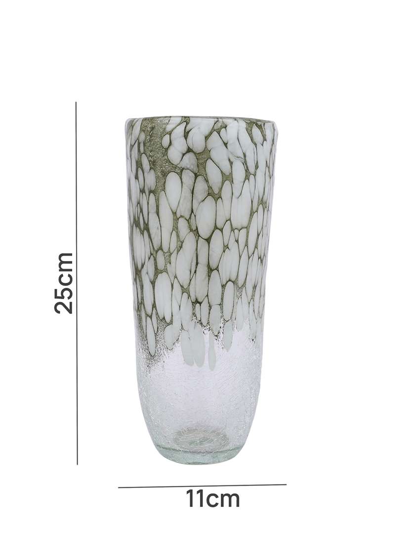 white & beige textured glass flower vase - 22457247 -  Standard Image - 4