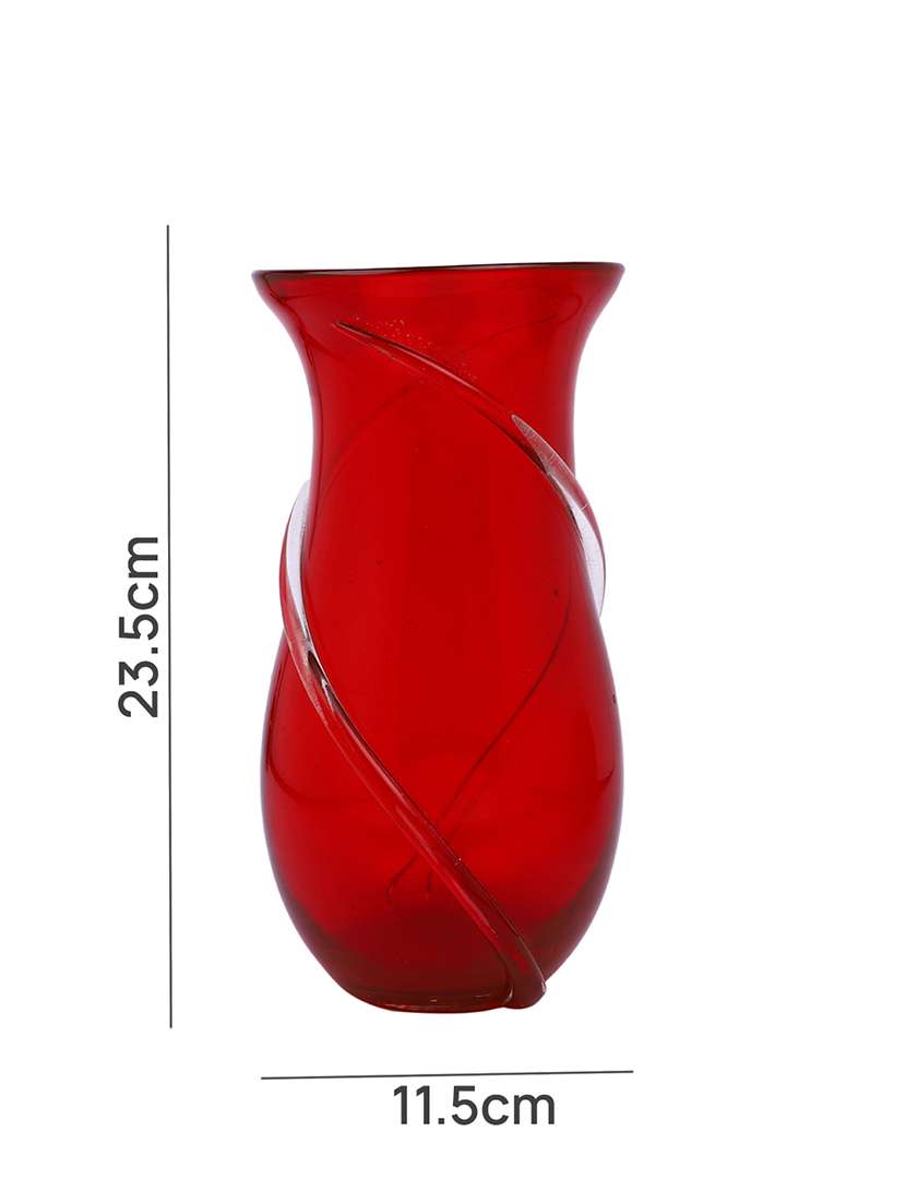 red textured glass flower vase - 22457251 -  Standard Image - 4