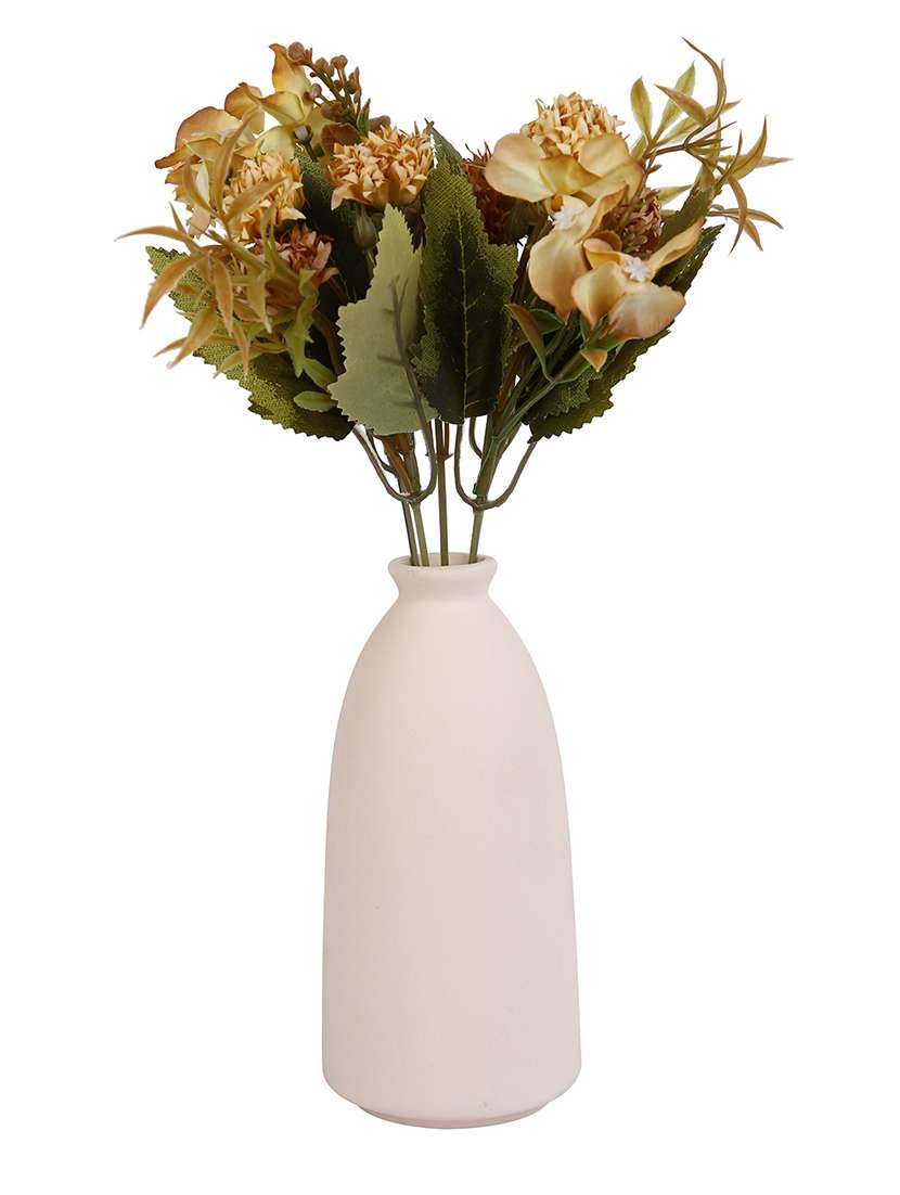 beige textured glass flower vase - 22457253 -  Standard Image - 1
