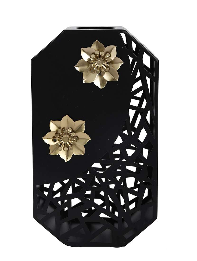 black textured glass flower vase - 22457264 -  Standard Image - 1