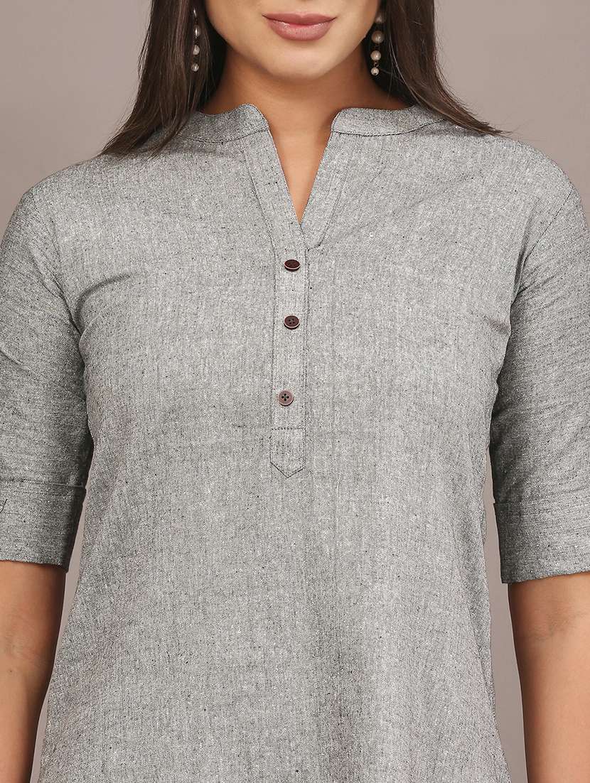 women solid cotton straight kurta - 22457321 -  Standard Image - 6