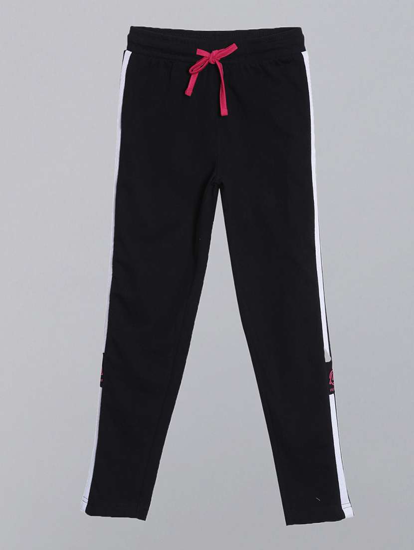 girls side taped mid rise track pant - 22457325 -  Standard Image - 1