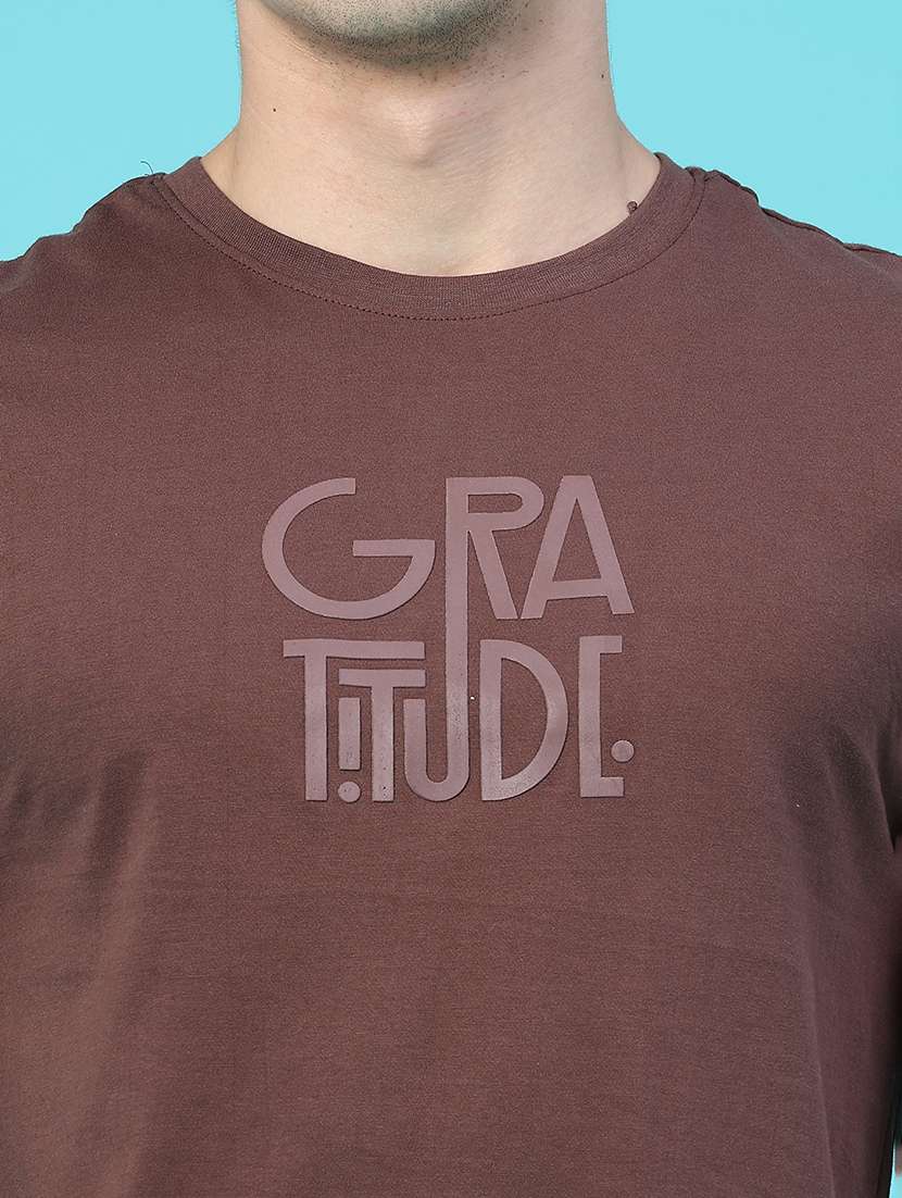 Men Typographic Short Sleeve Slim Fit T-shirt - 22457390 -  Standard Image - 1