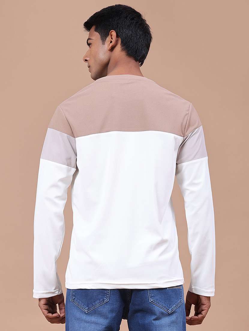men colourblocked long sleeves regular fit t-shirt - 22457538 -  Standard Image - 4