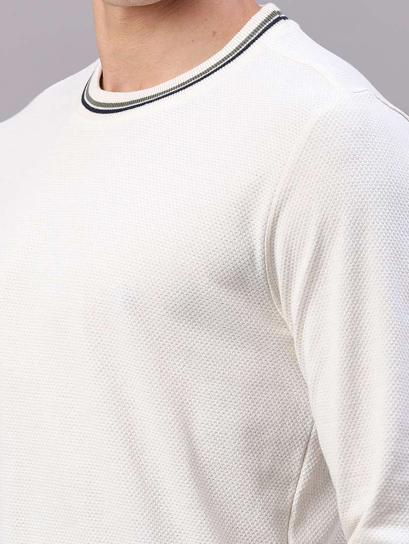 men textured long sleeve regular fit t-shirt - 22457542 -  Standard Image - 1