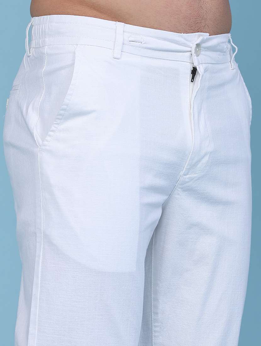 men solid mid rise chinos casual trouser - 22457551 -  Standard Image - 1