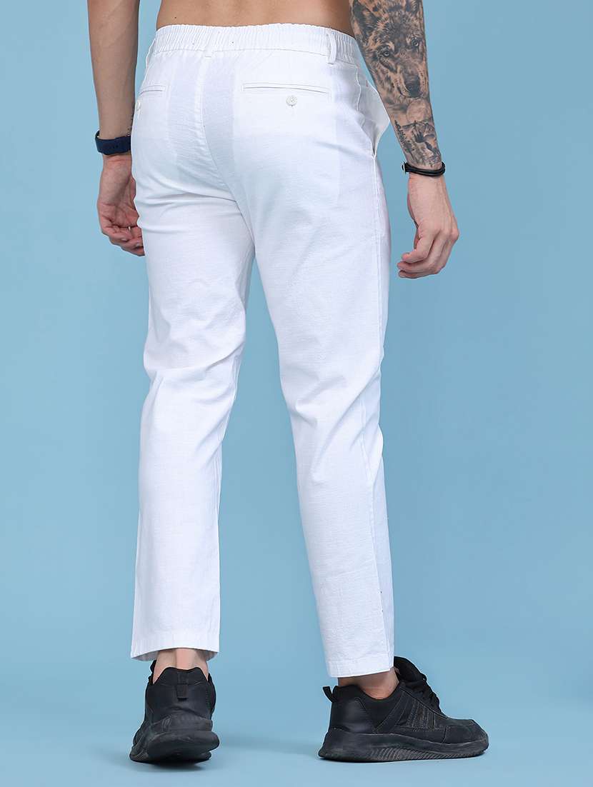 men solid mid rise chinos casual trouser - 22457551 -  Standard Image - 4