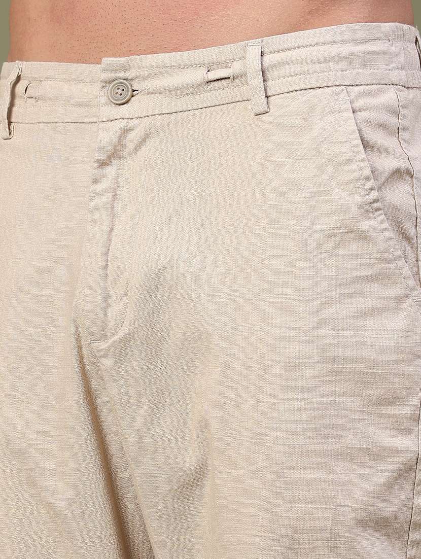 Men Solid Mid Rise Chinos Casual Trouser - 22457552 -  Standard Image - 1