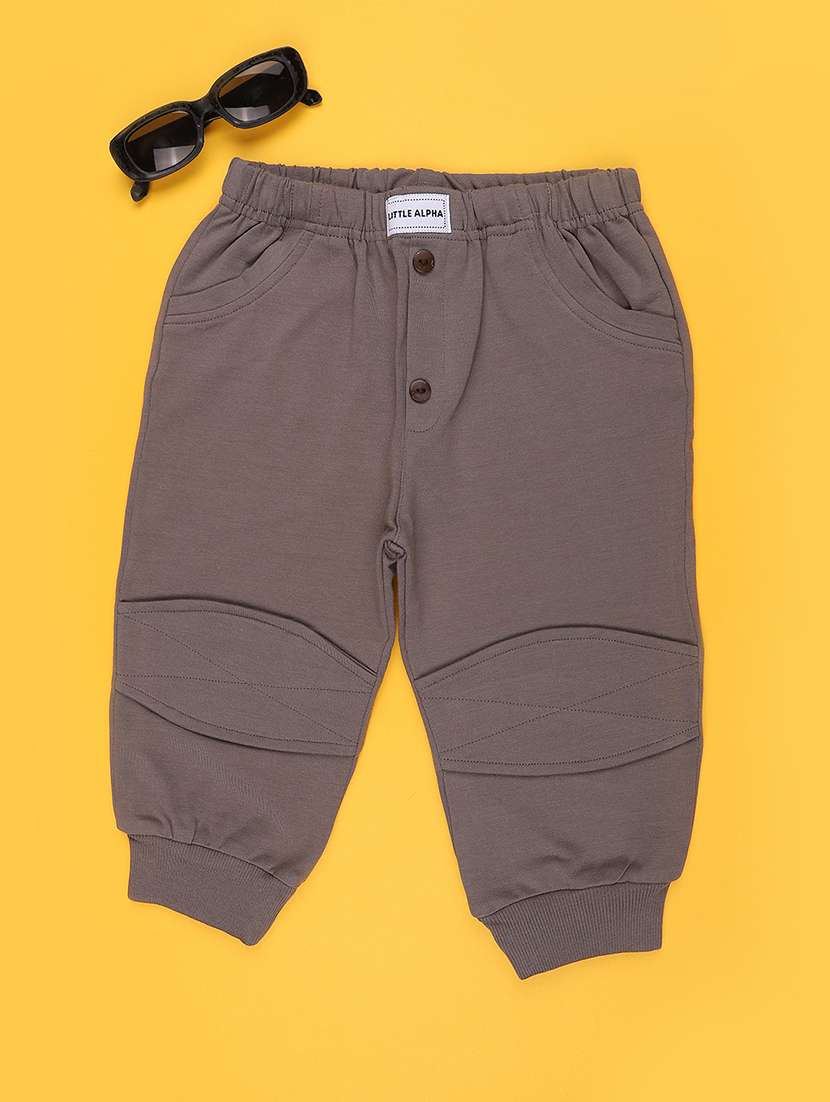 boys solid mid rise joggers - 22457583 -  Standard Image - 1